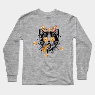 psychedelic kitten Long Sleeve T-Shirt